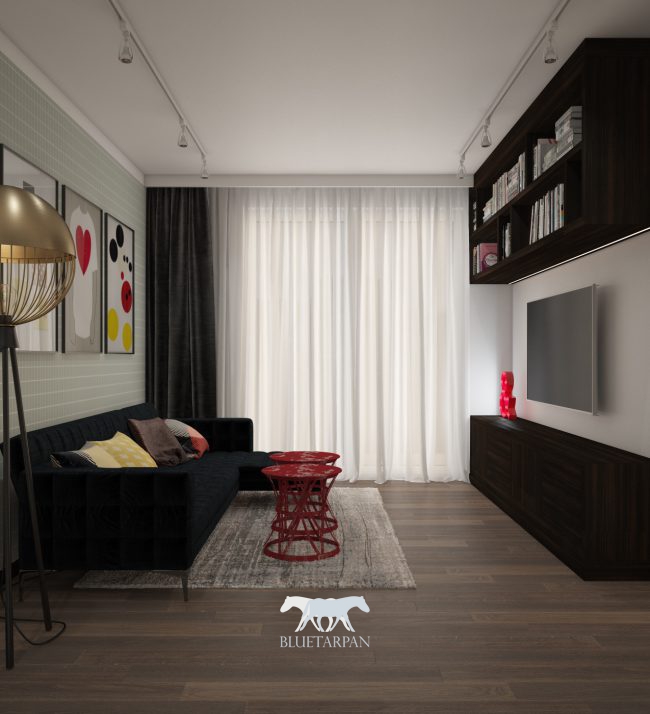 Nowoczesny salon mieszkanie wola